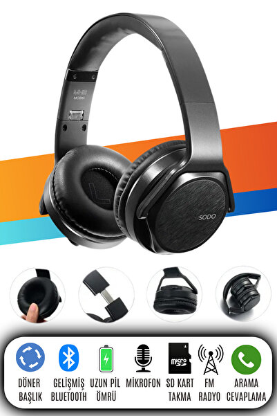 L'eDoren MH3 kablosuz kulaklık katlanabilir Bluetooth uyumlu SODO 5.0 Stereo ...
