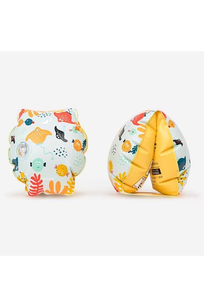 Decathlon Children's Swimming Arm Sleeve - 11/30 kg - Light Blue - Fish Pattern