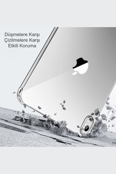 Fuchsia iPad 11. Nesil 2025 A16 Çip Uyumlu Fuchsia Şeffaf Koruyucu Silikon Kapak