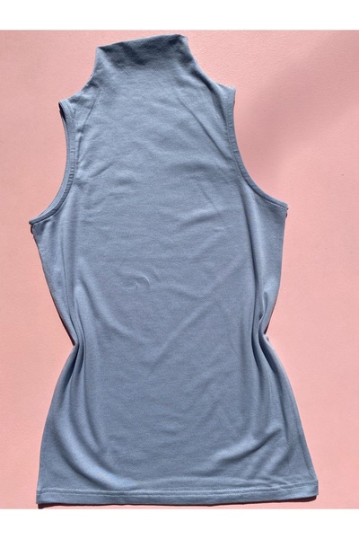 LEYNA BUTİK Γυναικείο μαύρο, λευκό και μπλε Modal βαμβακερό ζιβάγκο ύφασμα 3 σε σώμα