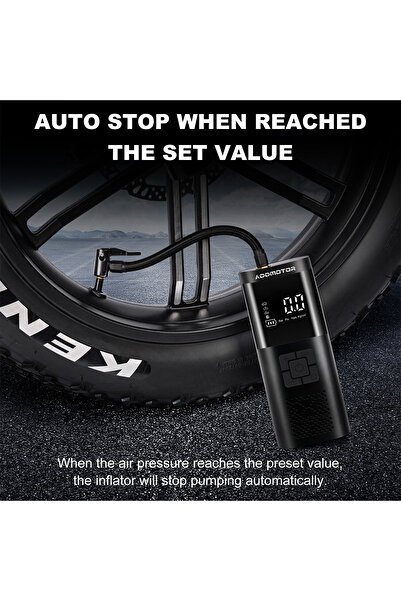 MOOGMAX Wireless Air Pump with LCD Display & LED Light Portable Smart Digital Tire Inflator for Car