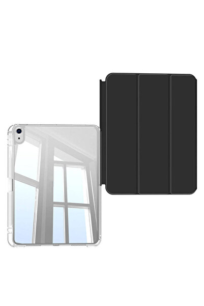 m.tk moveteck iPad Air 11 2025 Uyumlu Kılıf Magnetik Pen Charge Kalem Bölmeli Ayrılabilen Akıllı Uyku Modlu Şeffaf