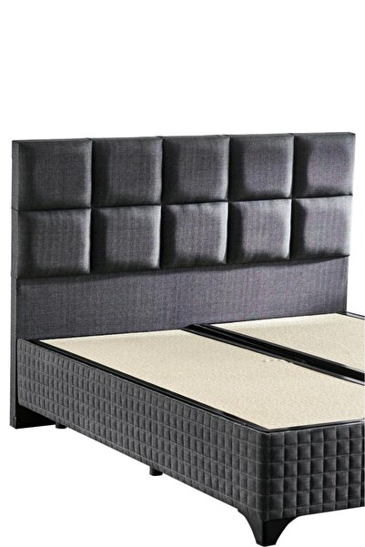 Niron Yatak Star Başlık Çift Kişilik Antrasit Keten Kumaşlı Modern Lüks Yatak...