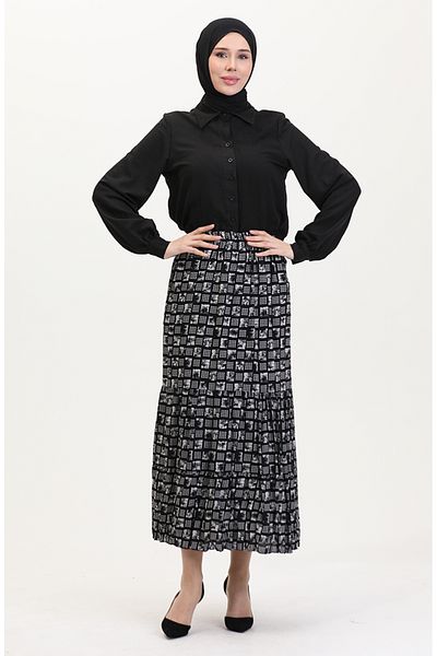 sefamerve Φούστα Φρέσκια Πλισέ Gypsy Large Size 3165C-01 Λευκή