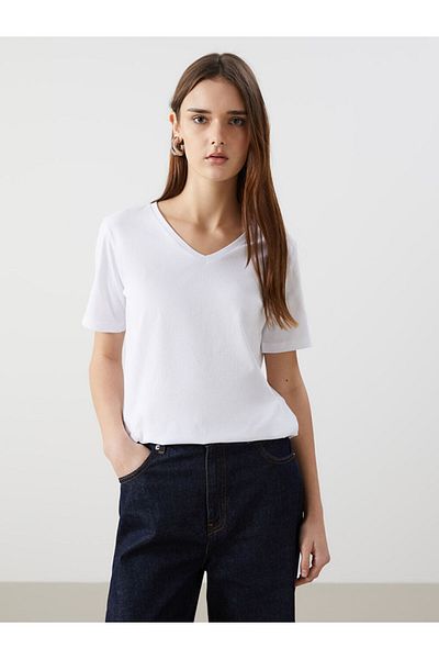 LC Waikiki Νέα σεζόν V Neck Γυναικεία Tisort - S5I278Z8