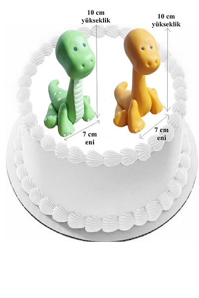 Pasta9 Cute Dinosaur Cake Topper 7X10 cm 2 Pieces Sourcilikkati