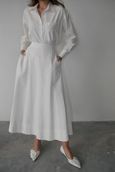 Swass Poplin Flared Pocket Skirt