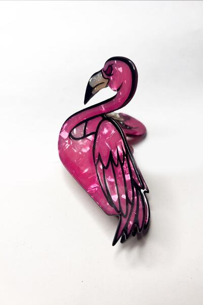 New Obsessions Flamingo Acetate Latch Buckle