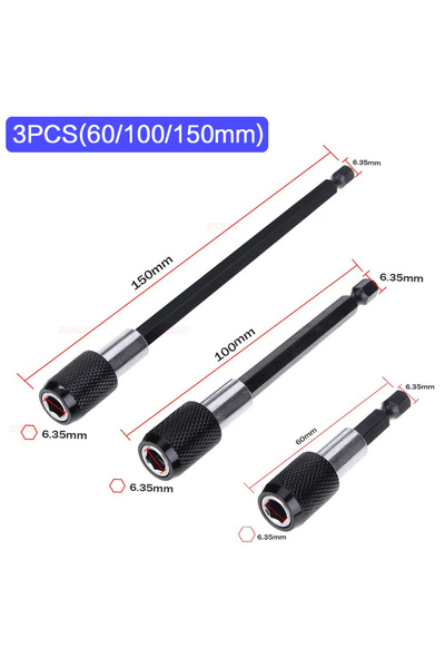 Choice7 3PCS ( Black ) STONEGO 1PC/3PCS 1/4 Inch Quick Hex Shank Release Magn...