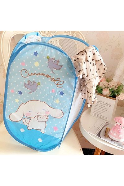 BANDAI Kuromi Sanrio Hamper Folding Dirty Clothes Basket Hello Kitty Kuromi Cute Cartoon Laundry Basket Ho