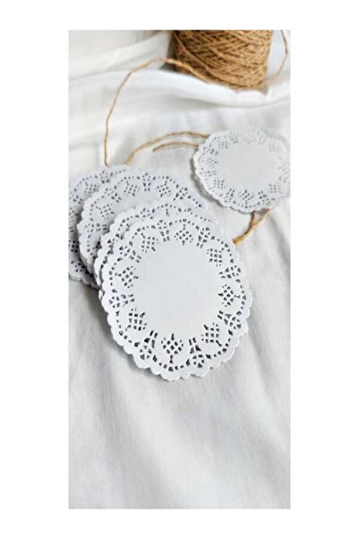 egeayazambalaj 100 Adet 12,5 Cm Kağıt Bardak Altlığı Dantel Çay Bardağı Altlığı