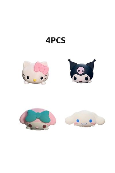 Choice 4pcs 1/4pcs HelloKitty My Melody Kuromi Cinnamoroll Rubber Durable Cute 3D Cartoon Dashboard Decorat