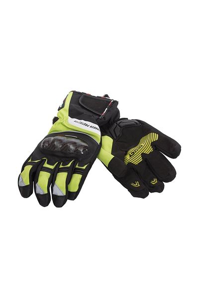 Forte GT 19 Water and Wind Proof Carbon Protection Winter Motorcycle Gloves Size m Yellow Color