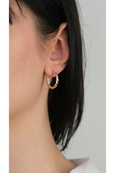 Arpaş 14 Ayar Altın Burgulu Halka Küpe