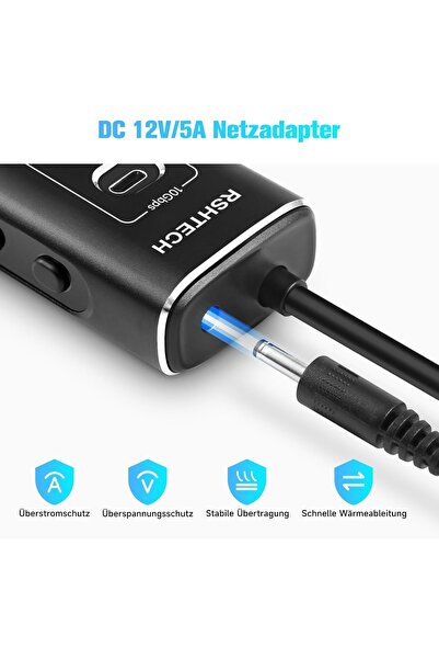 RSHTECH 11 Port Güçlendirilmiş USB C Hub 2X10 Gbps USB C 1X10 Gbps USB A Pd 20W 7x USB 3.0 5gbps Hub