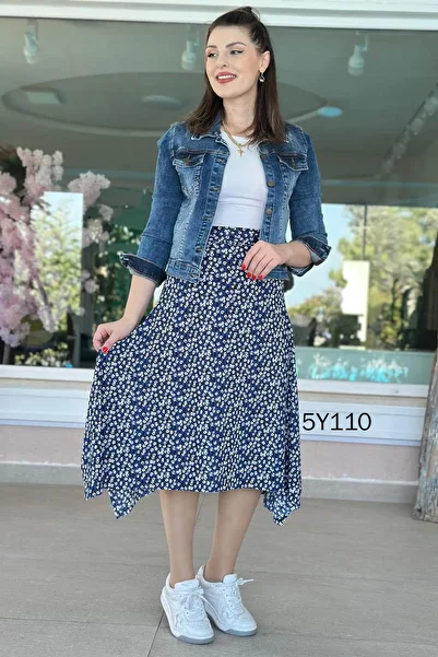 İnce Topuk Asymmetrical Cut Skirt 5Y110