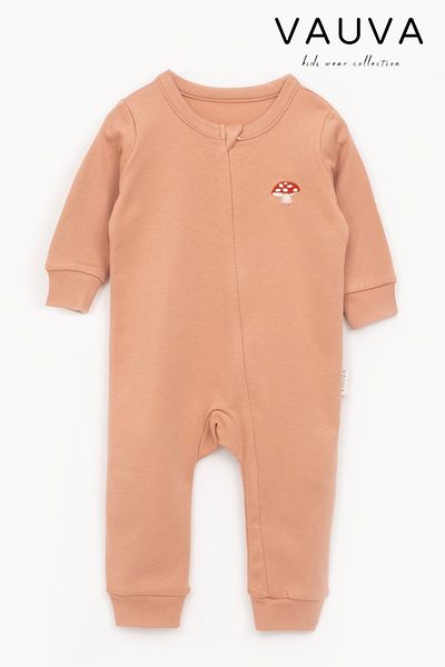 Vauva Girl Boy Baby Kids Jumpsuit Long Sleeve Embroidered Zippered Sleeping Bag