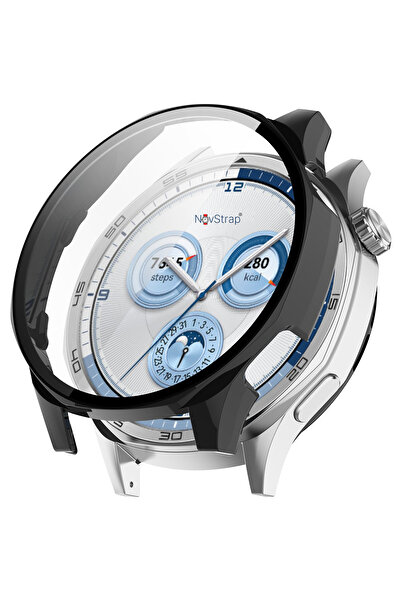 NovStrap Huawei Watch Gt5 46mm Ile Uyumlu Ekran Koruyucu Cam Ve Kasa Koruyucu Kılıf Kapak Sert Pc