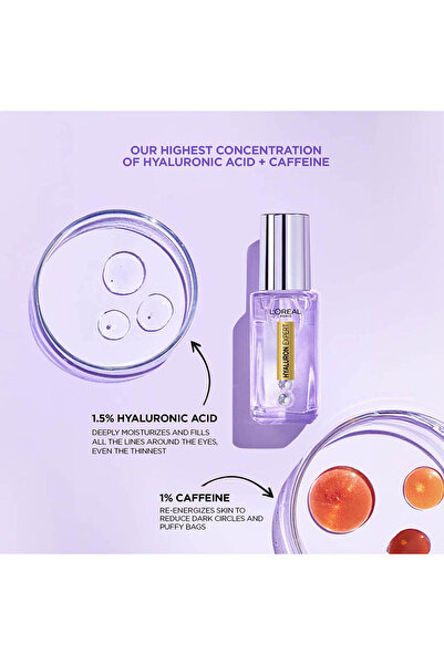 L'Oreal Paris L'Oreal Paris Hyaluron Expert - مصل العين 2.5%، مضاد للأحماض والكافيين والنياسيناميد - 20 مل