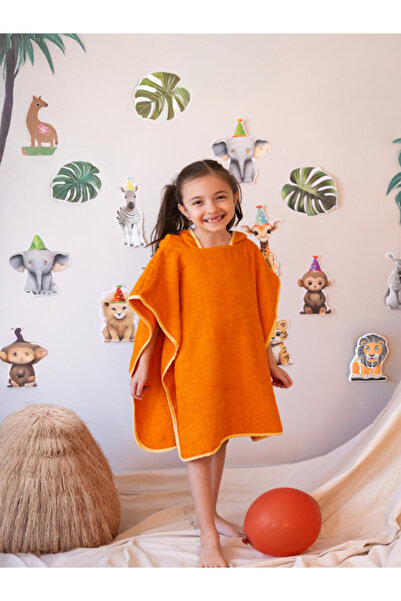 zenginhome Children's Bathrobe-Beach Towel (3-8 Years) 100% Cotton Inner and Outer Surface Deer