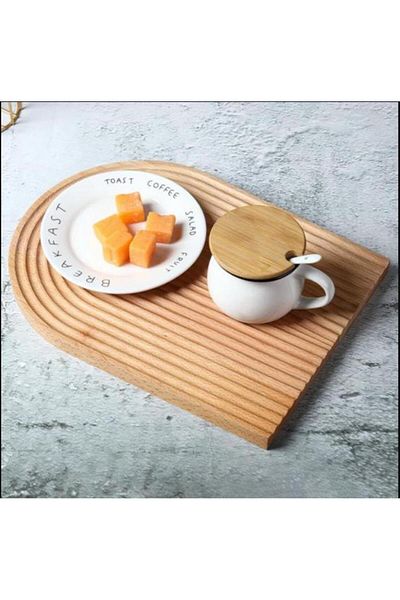 Hayveys Luxury Bamboo Presentation Plate Decorative Presentation and Cutting Board Rainbow Tray