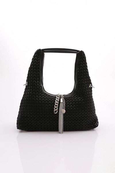 ÇÇS Black Knitted Women's Hand and Shoulder Bag 17331