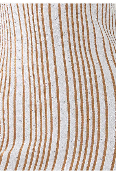 Missoni Payetli Kolsuz Elbise - BEYAZ MULTİ