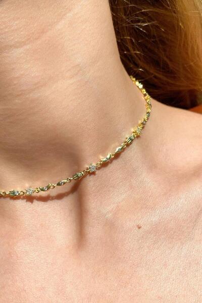 Spossy Silver Jewelry Choker Şans Kolyesi