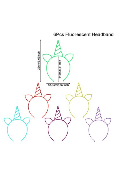 Choice1 2 6pcs Fluorescent Hair Hoop Plastic Headband Glow In The Dark Party ...