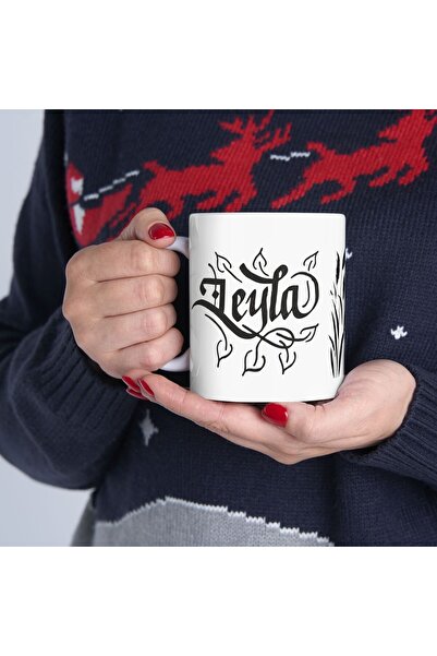 sıradışıhediyem LEYLA yazılı Kaligrafi Tarzında Isimli Kupa Bardak Ve Kolye H...