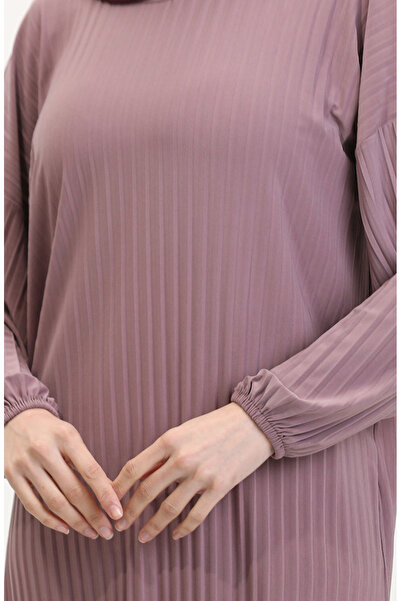 sefamerve Πλισέ τουνίκ και φούστα Διπλό Σετ Mink 0015-06