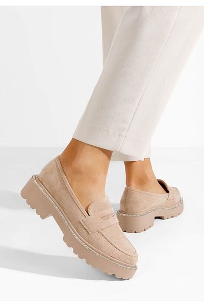 B T Shoes Mocasini cu talpa groasa Tirra V2 kaki