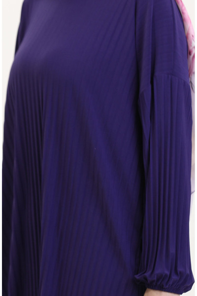 sefamerve Piliseli Tunik Etek İkili Takım 0015-01 Mor