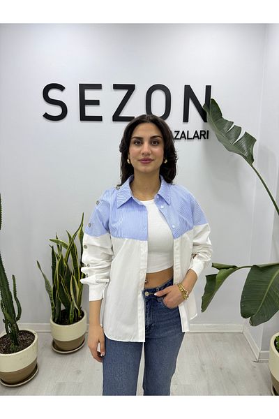SEZON MAGAZALARI Cămașă de damă cu mâneci și umeri