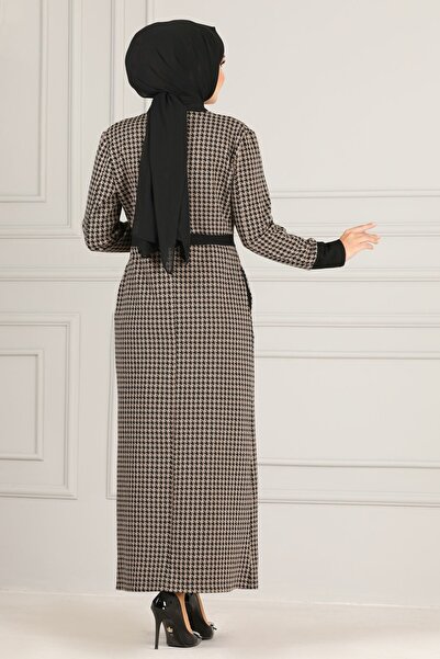 ModaMerve Mink Buttoned Cap - Nya2639