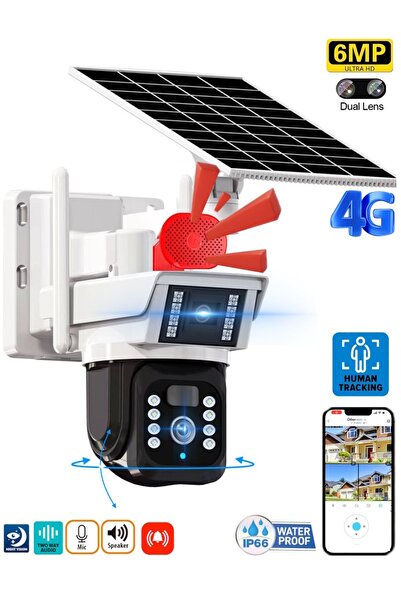 Ventus 6MP Ai (Yapay Zeka) 4G Dual Lens Solar Hareketli Gece Görüş Sesli Türk...