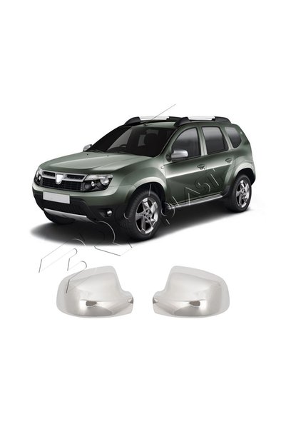 ServetDizaynOto Dacia Duster Uyumlu 2013-2017 Krom Ayna Kapağı 2 Parça Paslan...