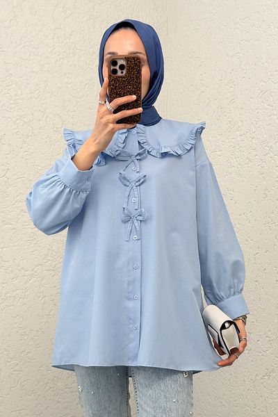 Salih Çelebi Tunica Hijab cu guler cu volane 1596 - BEBE BLUE