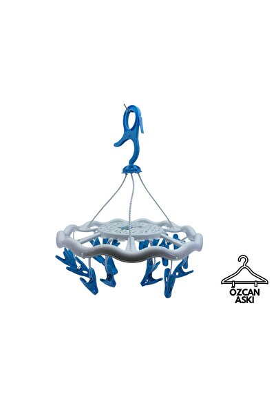 OZC 1 Adet Çoklu Eşarp ve Çorap Mavi Renk Plastik Askı