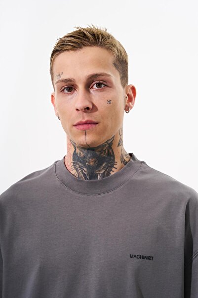 Machinist Ανδρικό μπλουζάκι Basic Cotton Oversize Smoke