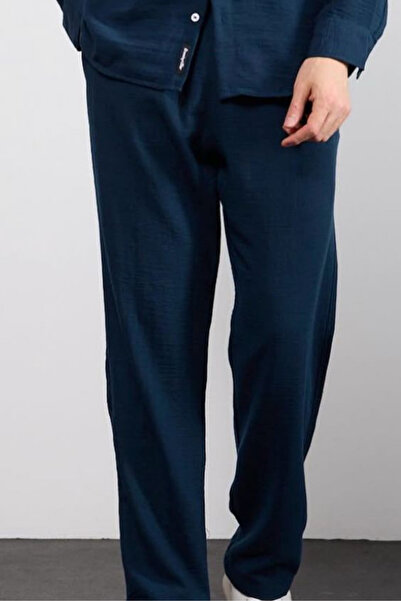 sunfyre Men's Baggy Fit Relaxed Cut Linen Trousers with Lacing at the Waist