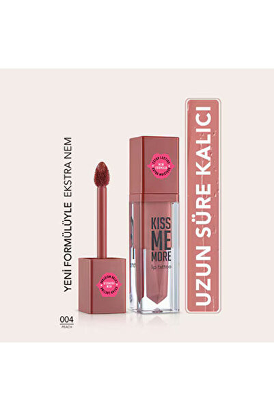 Flormar Kiss Me More Yoğun Nemlendirici Likit Mat Ruj Morumsu Şeftali No:004 Peach