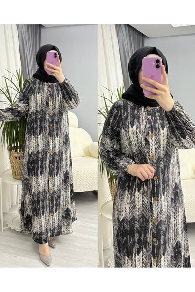 suphan tekstil فستان نسائي من الفسكوز بأزرار