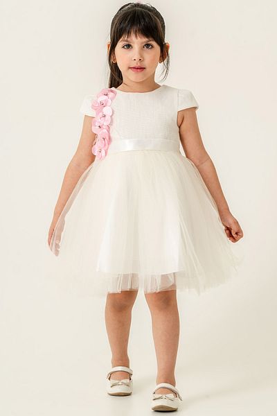 Eray Kids Βραδινό φόρεμα για κορίτσια από ύφασμα από τούλι και λεπτομέρεια λουλουδιών