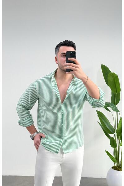 JACK CAPRİO ERKEK ÇİZGİLİ GÖMLEK REGULAR FİT KALIP YÜKSEK KALİTE KUMAŞ PAMUK ...