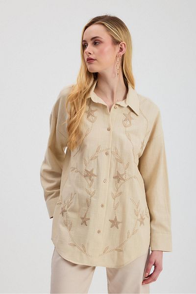 Rays 2006 Cămașă cu broderie cu flori de piatră
