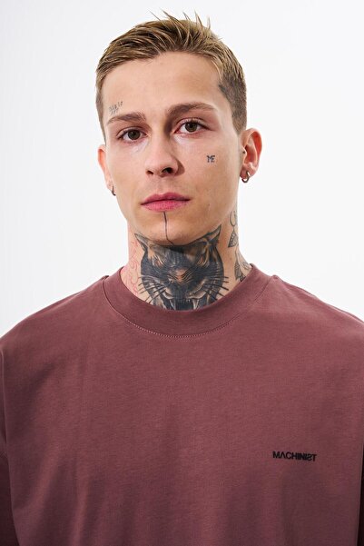 Machinist Ανδρικό μπλουζάκι Plum Oversize - Solid Basic Cotton