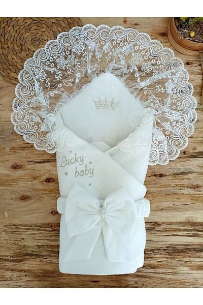 Tomuycuk Lacy Baby Swaddle Baby Outer Swaddle Blanket Hospital Exit Newborn Gift Baby Carrier