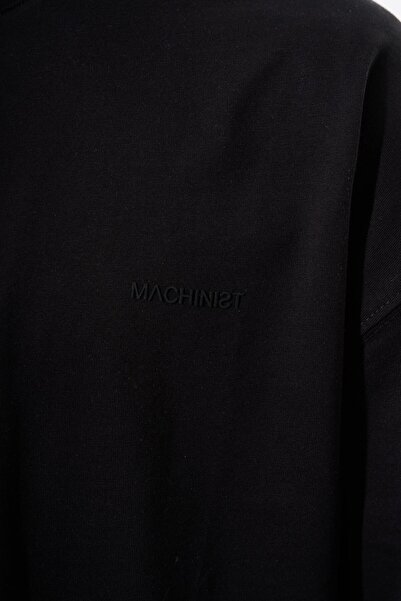 Machinist Ανδρικό μπλουζάκι Basic μονόχρωμο βαμβακερό oversize μαύρο