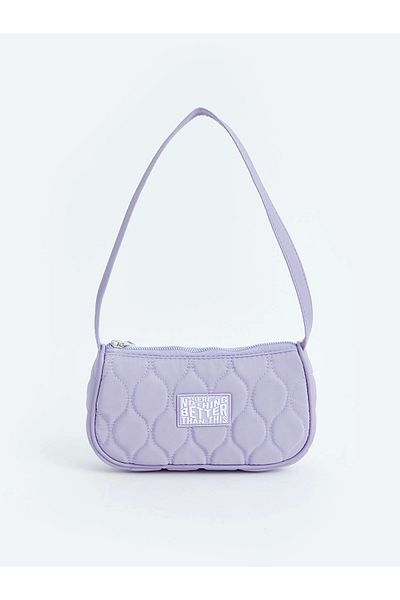 LC Waikiki Lcw Accessories Lilac Printed Baguette Bag for Girls